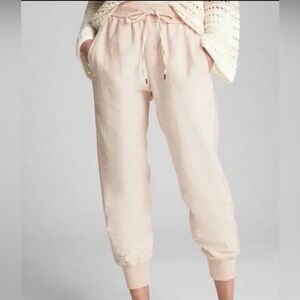 GAP Women’s Linen Blend Joggers Pink Fairy Size L